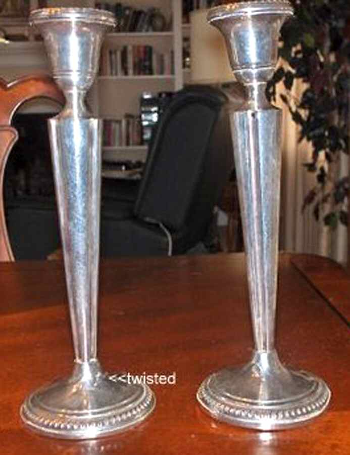 312 (Sterling, Hollowware) Pair of Candlesticks by Arrowsmith-1