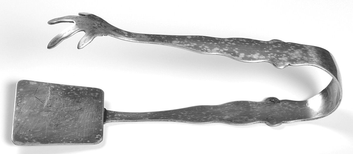 AOL4 (Silverplate) Large Solid Sandwich Tongs by Apollo (American)-1