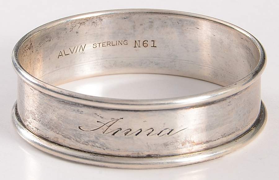 N60 (Sterling, Hollowware) Napkin Ring by Alvin-1