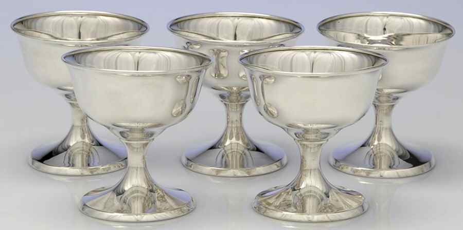 1107 (Sterling, Hollowware) Low Sherbet - Set of 5 by AG Schultz-1