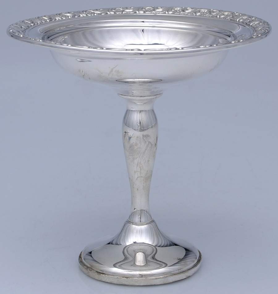 S211 (Sterling, Hollowware) Weighted Round Compote (Height X Width) by Alvin-1