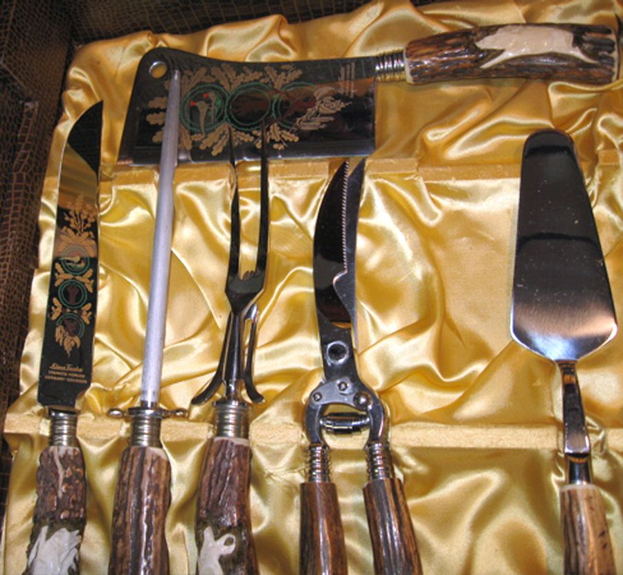 AWJ4 (Stainless) Large 3-Piece Roast Carving Set w/ Stainless Blade by Anton Wingen, Jr-1