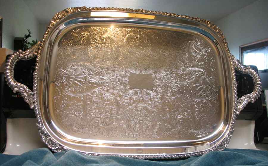 2071 (Silverplate, Hollowware) Large Silverplate Waiter Tray by Amston-1
