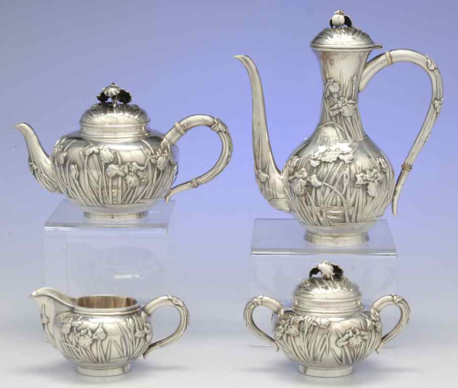 A3B1 (Sterling, Hollowware) 4 Piece Tea Set (SCP, STP, SCR, SSU) by Arthur & Bond-1