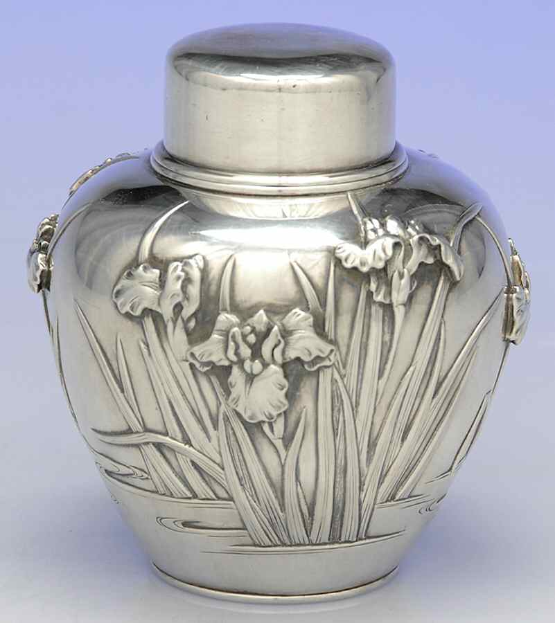 A3B1 (Sterling, Hollowware) Tea Caddy & Lid by Arthur & Bond-1