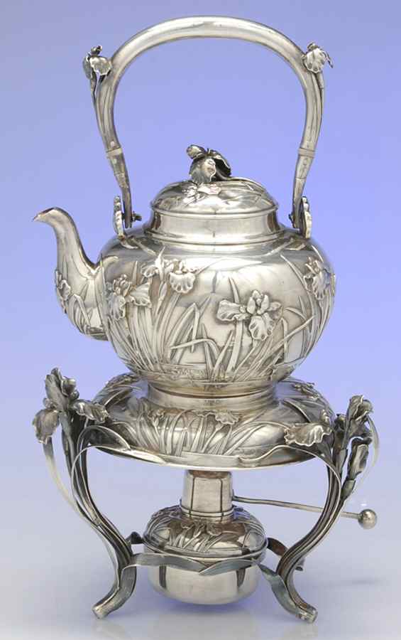 A3B1 (Sterling, Hollowware) Kettle, Stand & Burner by Arthur & Bond-1