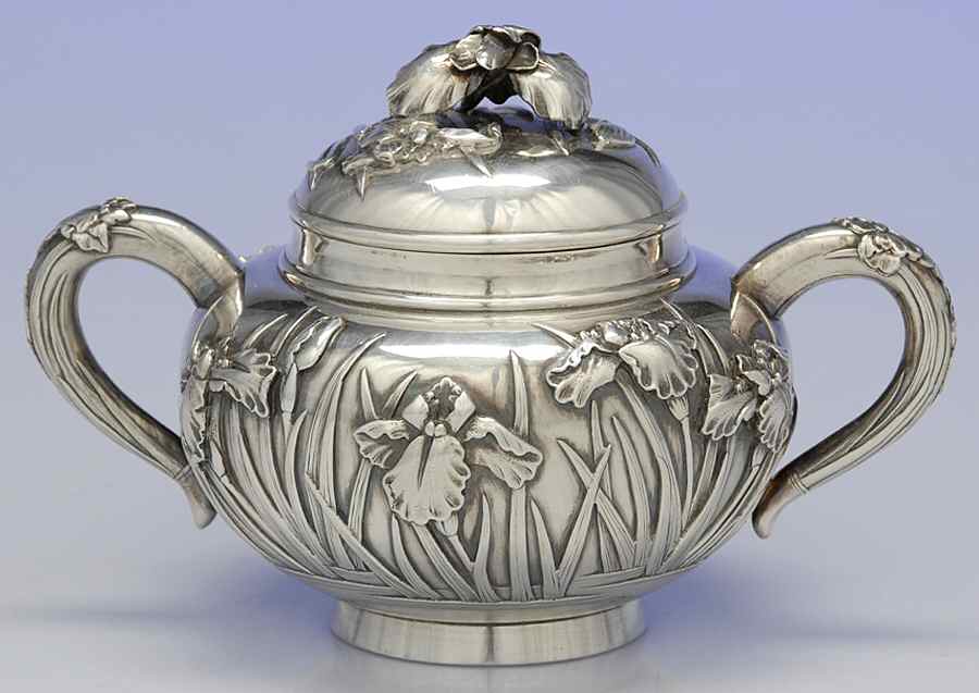 A3B1 (Sterling, Hollowware) Sugar Bowl & Lid by Arthur & Bond-1