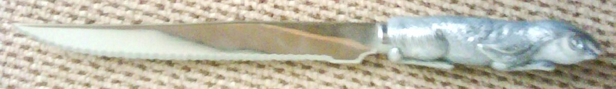 Bunnies (Aluminum, Hollowware) Small Steak Carving Knife with Stainless Blade by Arthur Court-1