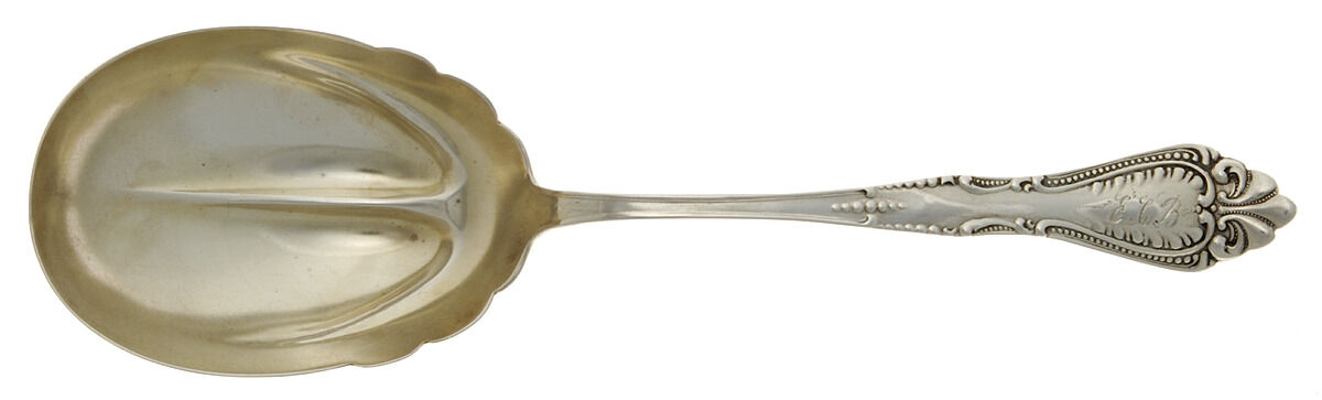 AJU2 (Sterling) Solid Smooth Berry/Casserole Spoon by A. R. Justice Co.-1