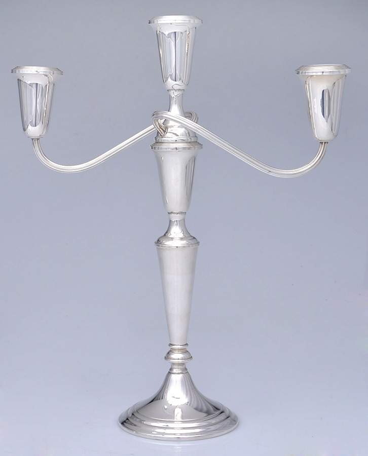 S279 (Sterling, Hollowware) Weighted 3 Light Candelabra by Alvin-1