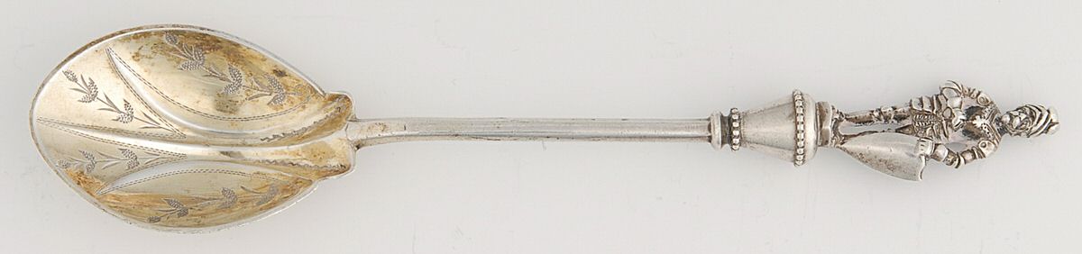 ALC17 (Sterling) Bright Cut Bowl Sugar Spoon by Albert Coles-1