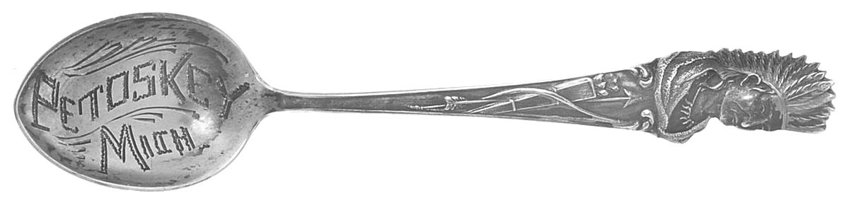States & Cities Souvenir Spoons(Sterling) Michigan Demitasse Spoon by Alvin-1
