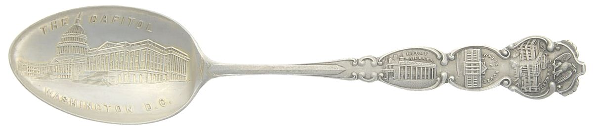 States & Cities Souvenir Spoons(Sterling) Washington DC Five O'Clock Spoon by Alvin-1