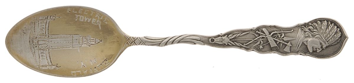 States & Cities Souvenir Spoons(Sterling) New York Five O'Clock Spoon by Alvin-1