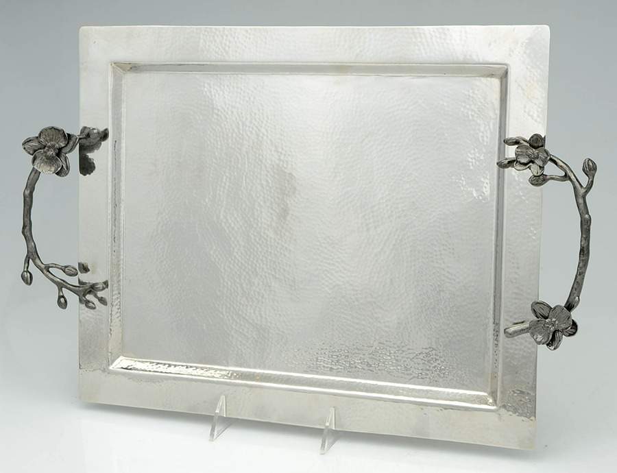 Black Orchid (Giftware) 18" Rectangular Tray by Michael Aram-1
