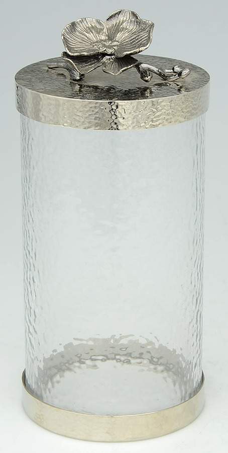 Black Orchid (Giftware) Large Glass Canister & Metal Lid by Michael Aram-1