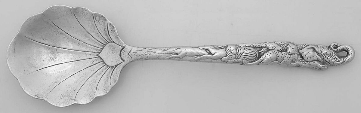 Endangered Kingdom (Aluminum, Hollowware) Solid Salad Serving Spoon by Arthur Court-1