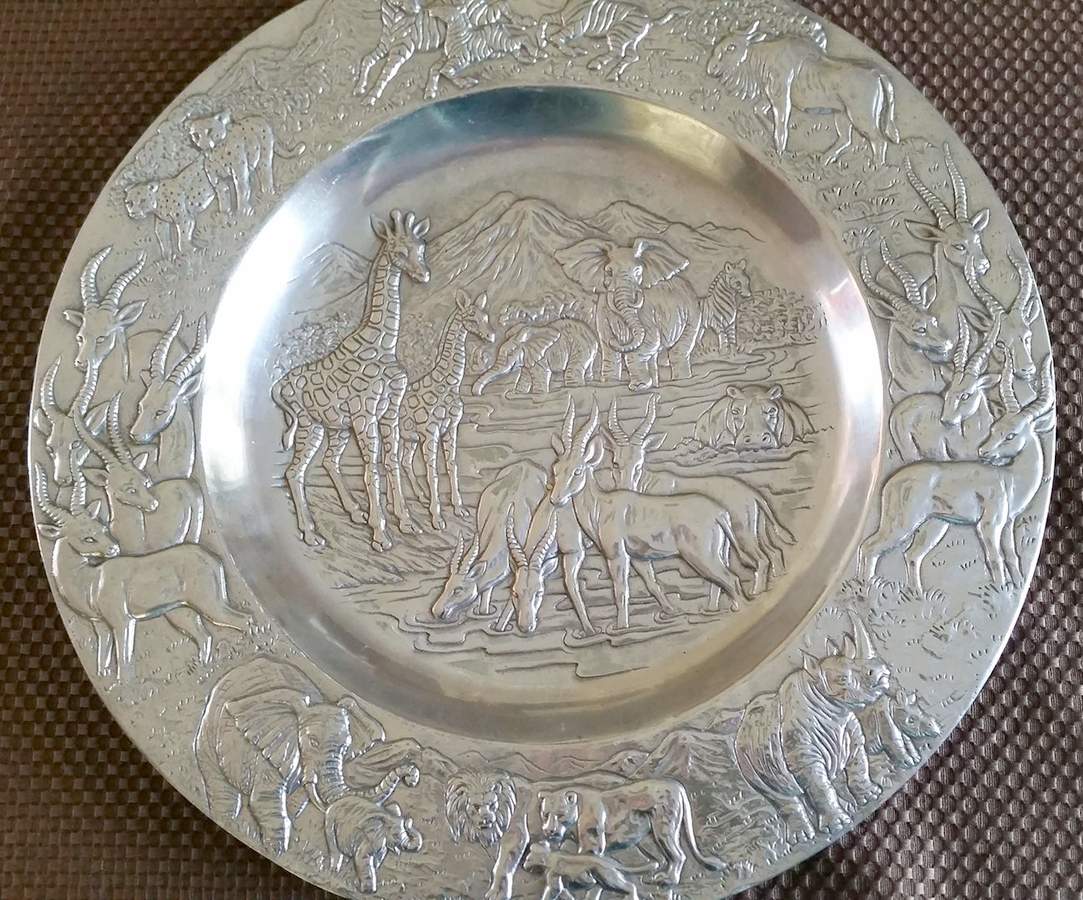 Endangered Kingdom (Aluminum, Hollowware) 14" Round Tray by Arthur Court-1
