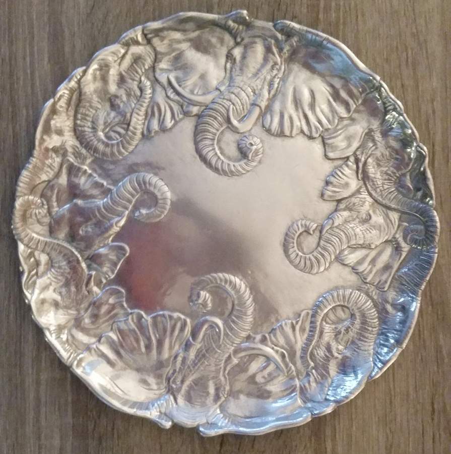 Endangered Kingdom (Aluminum, Hollowware) 12" Round Tray by Arthur Court-1