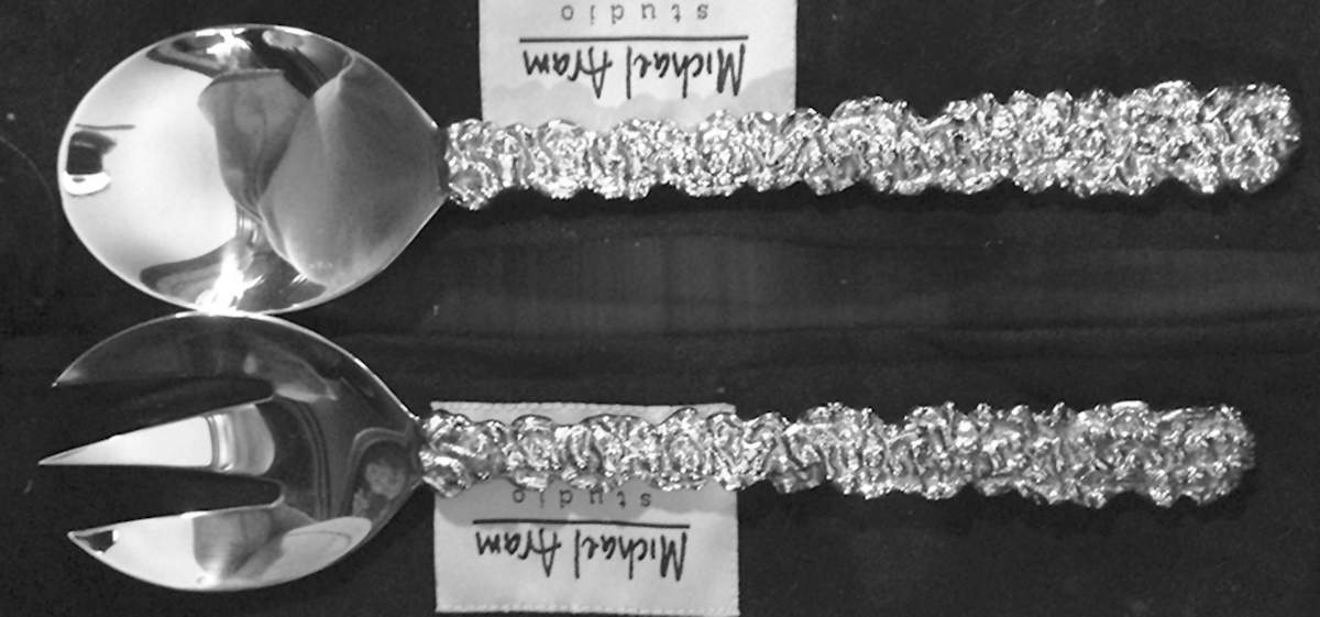 Molten (Stainless, Hollowware) (2 Pc) Solid Salad Set by Michael Aram-1
