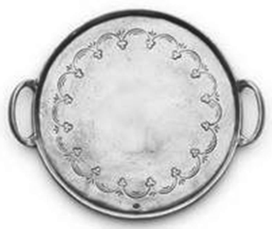 Vintage Pewter (Pewter, Hollowware) 9" Round Tray by Arte Italica-1