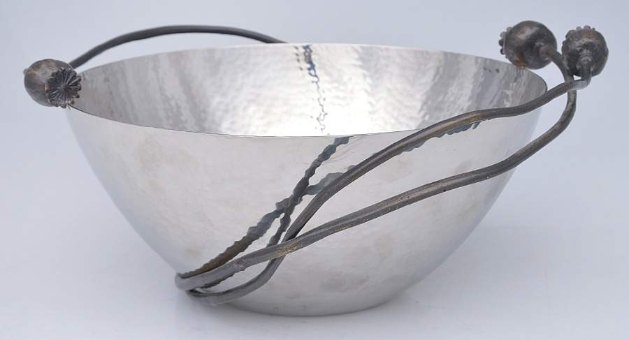 Poppy (Stainless & Bronze, Hollowware) 9" Round Bowl by Michael Aram-1