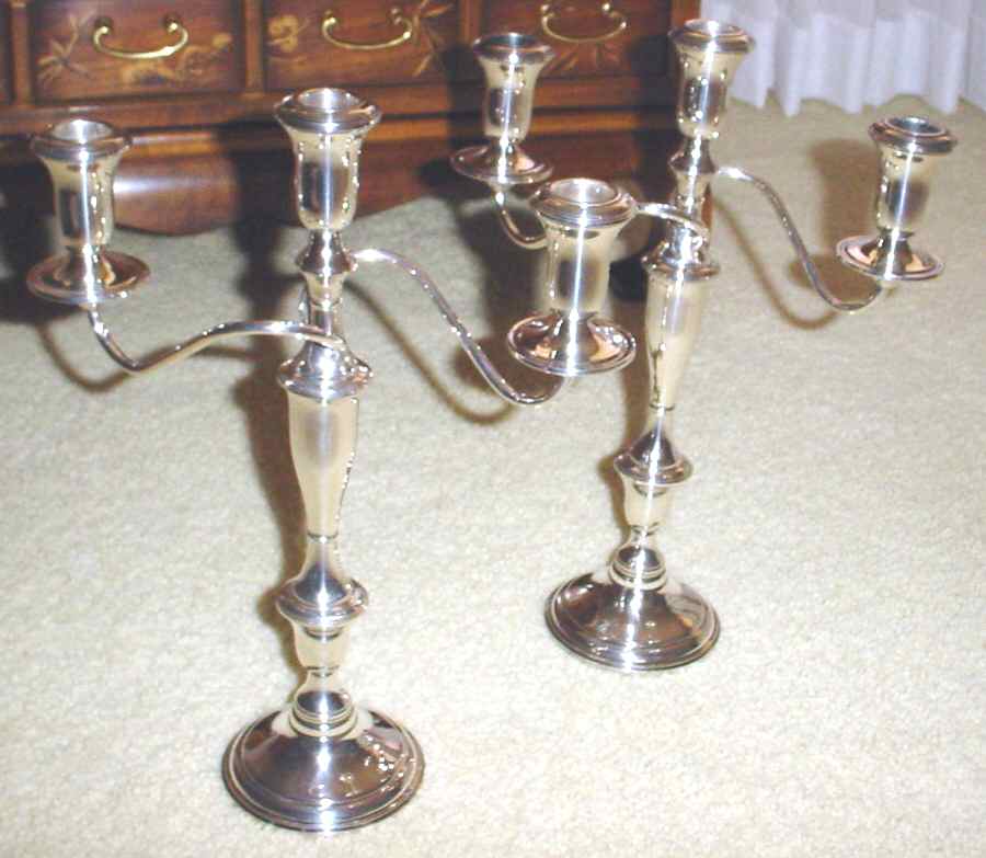 A4M1 (Sterling, Hollowware) 13" 3 Light Candelabra by AMC-1