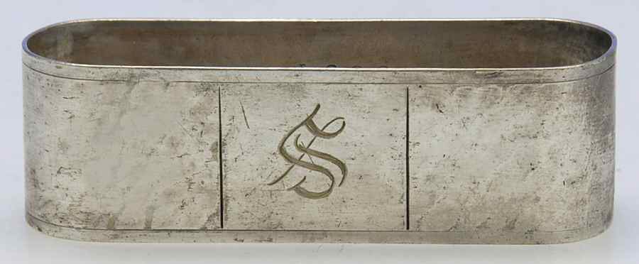 3594 (Silverplate, Hollowware) Oblong Napkin Ring by Apollo (American)-1