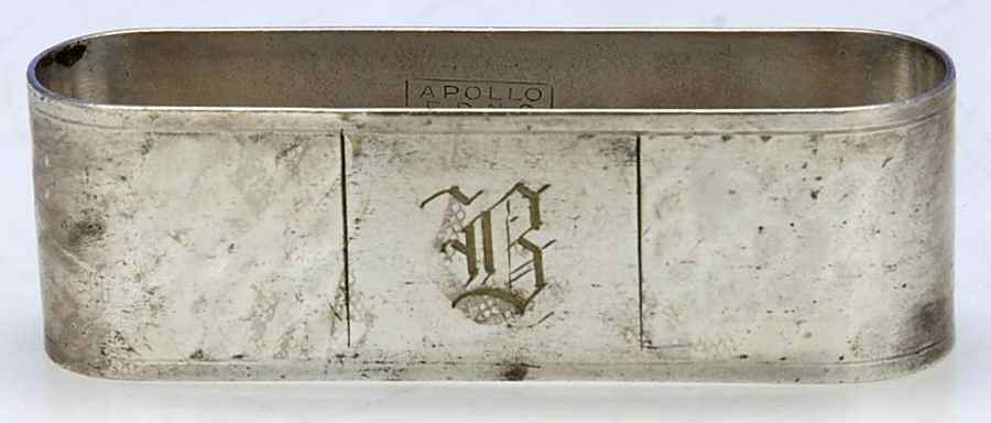 3594 (Silverplate, Hollowware) Oblong Napkin Ring by Apollo (American)-1