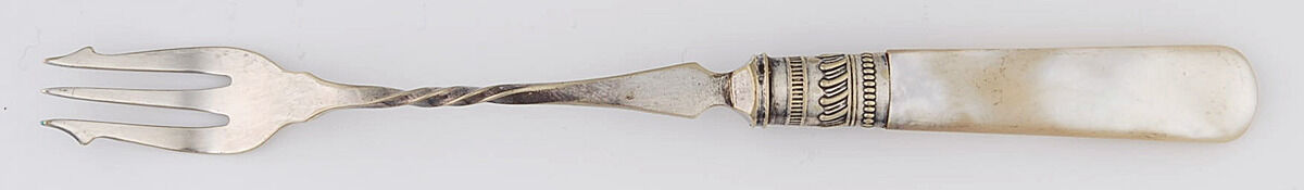 Pearl Handle Flatware 4 (Sterling) Long Pearl Handle Pickle Olive Fork by Abbey-1