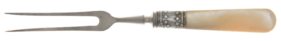 Pearl Handle 1 (Sterling) Pearl Handle Small Steak Carving Fork,Stnls Prongs by A. J. Jordan-1