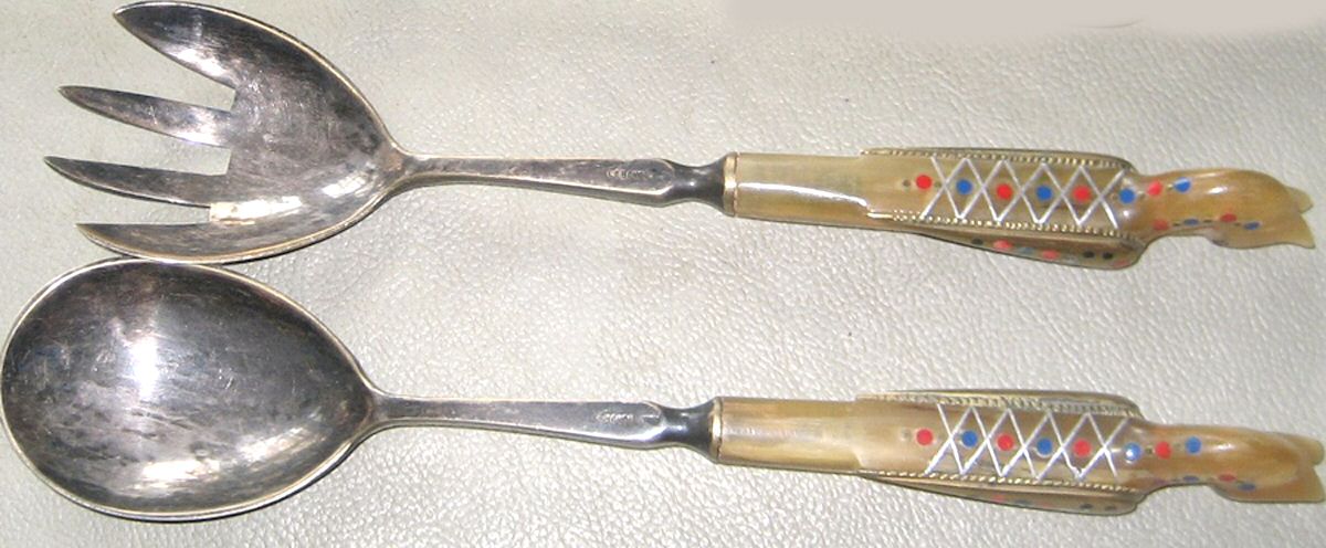 AHF2-Seahorse (Silverplate) (2 Pc) Solid Salad Set by S&A Haddad-1