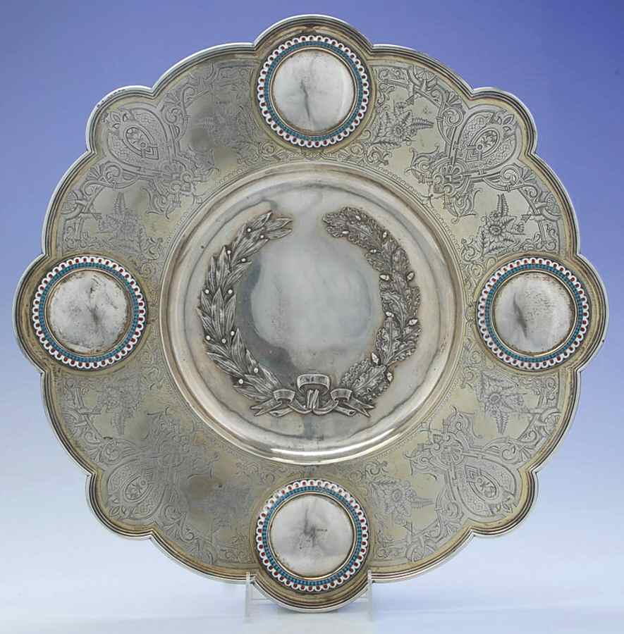 A4G1 (Sterling, Hollowware) 18" Round Bread Platter by A Golovin-1