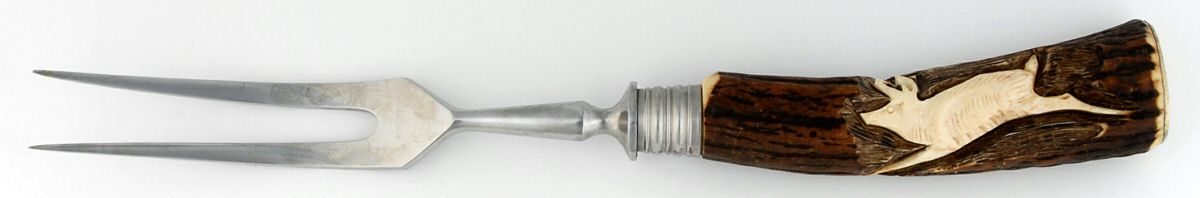 AWJ6 (Stainless) Small Steak Carving Fork with Stainless Prongs by Anton Wingen, Jr-1