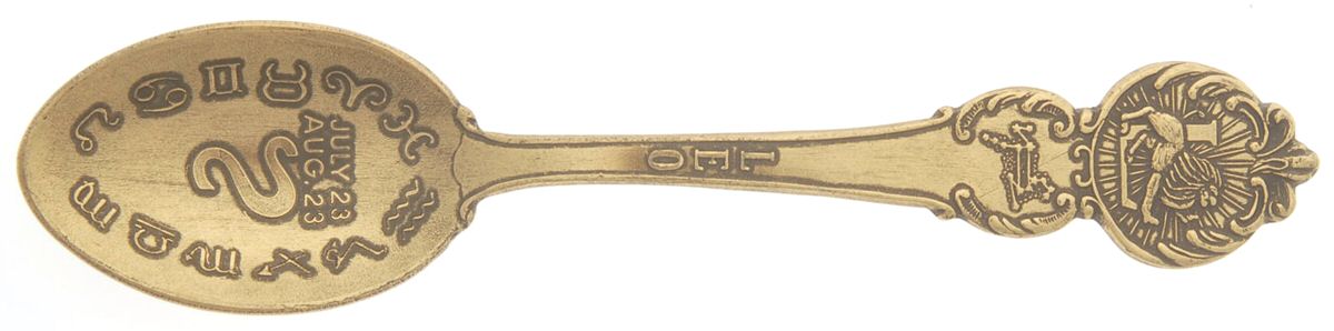 Zodiac Spoons (Gold Wash on Brass) Five O'Clock Spoon by American Coll Guild-1