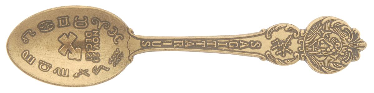 Zodiac Spoons (Gold Wash on Brass) Five O'Clock Spoon by American Coll Guild-1