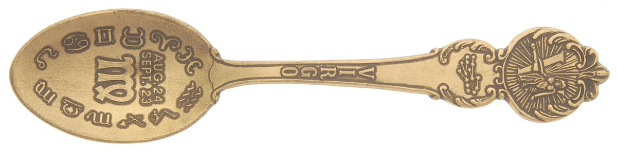 Zodiac Spoons (Gold Wash on Brass) Five O'Clock Spoon by American Coll Guild-1
