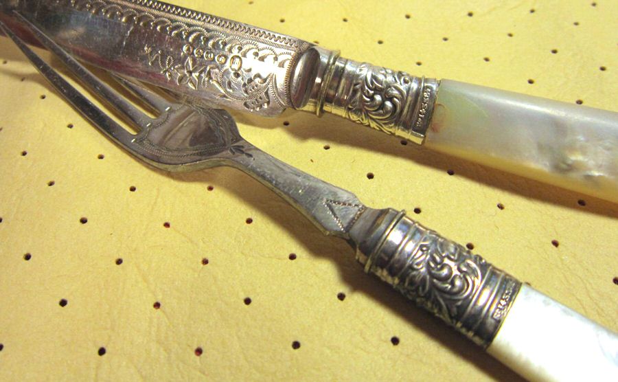 PEARL HANDLE (SILVERPLATE) Dessert Fork by Allen & Darwin-1