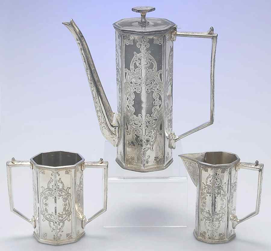 906 (Silverplate, Hollowware) 3 Piece Mini Tea Set (CPM1, CRM1, SUOM1) by Adelphi-1