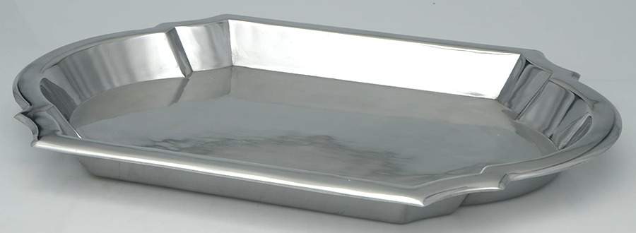 Quattro (Aluminum, Hollowware) 18" Oval Tray by Arthur Court-1
