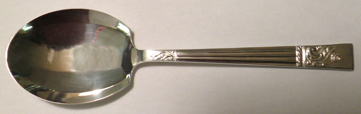 ANV5 (Silverplate) Solid Smooth Casserole Spoon by Angora Silverplate-1