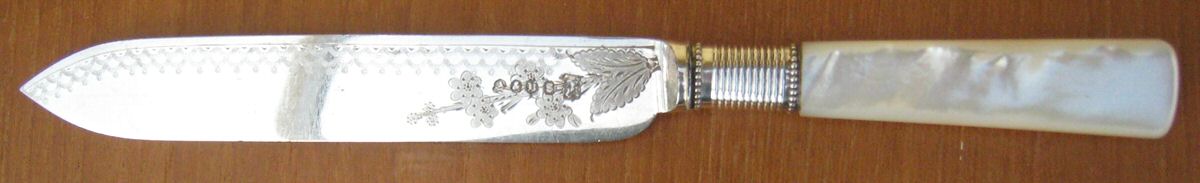 Pearl Handle 1 (Silverplate) Dessert Fork by Allen & Darwin-1