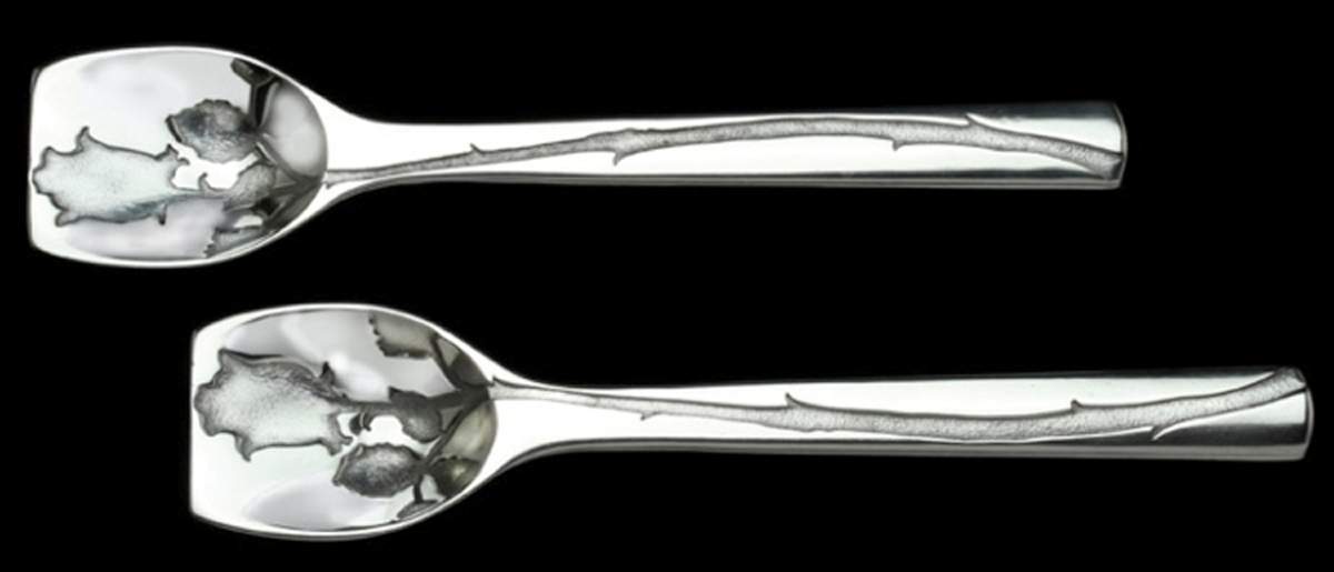 Rose (Aluminum, Hollowware) (2 Pc) Solid Salad Set by Arthur Court-1