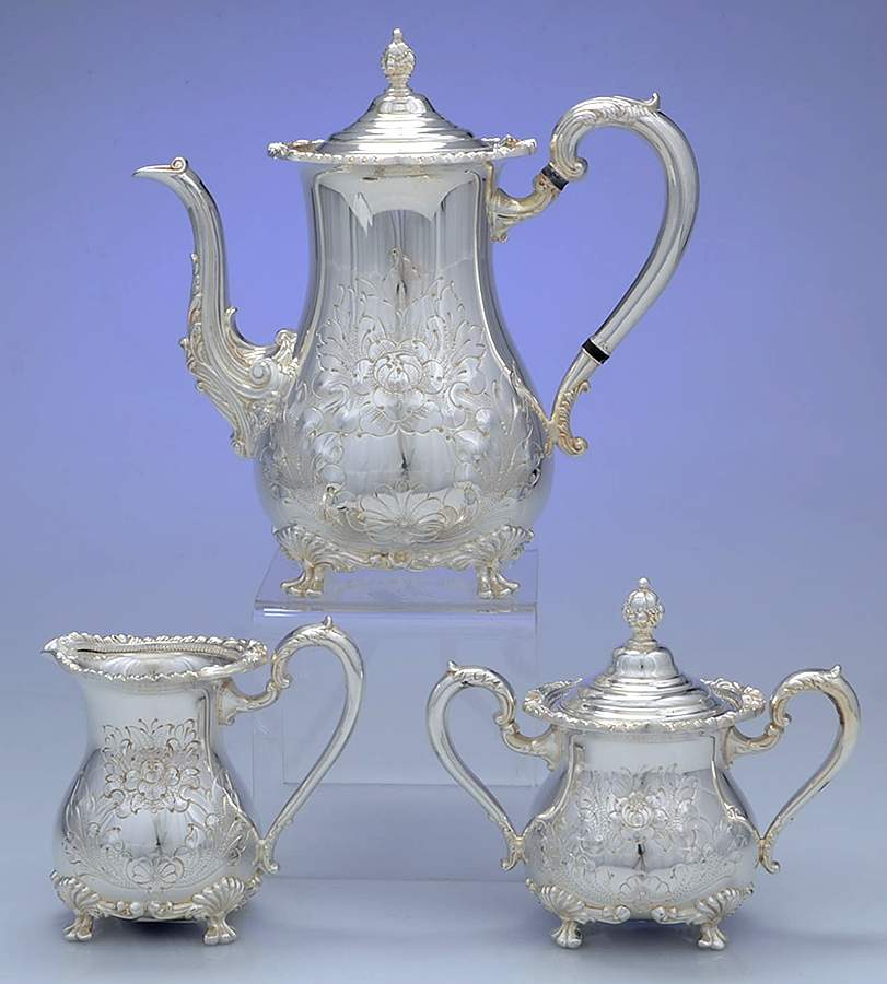 2045 (Silverplate, Hollowware) (3 Pc) Coffee Set (PCP,PCR,PSU) by Amston-1