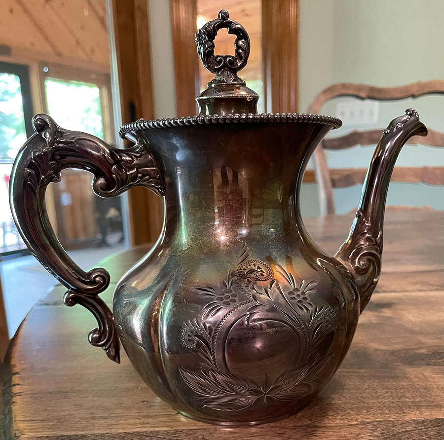 1907 (Silverplate, Hollowware) Silverplate Coffee Pot by Aurora-1