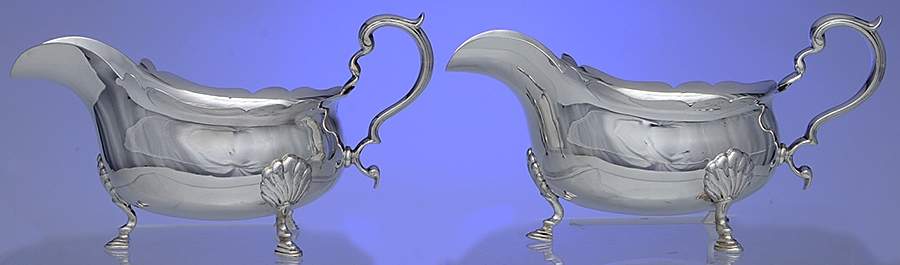 Sterling Hollowware (Set of 2) Footed Sauce Boat by Adie Brothers, Ltd.-1