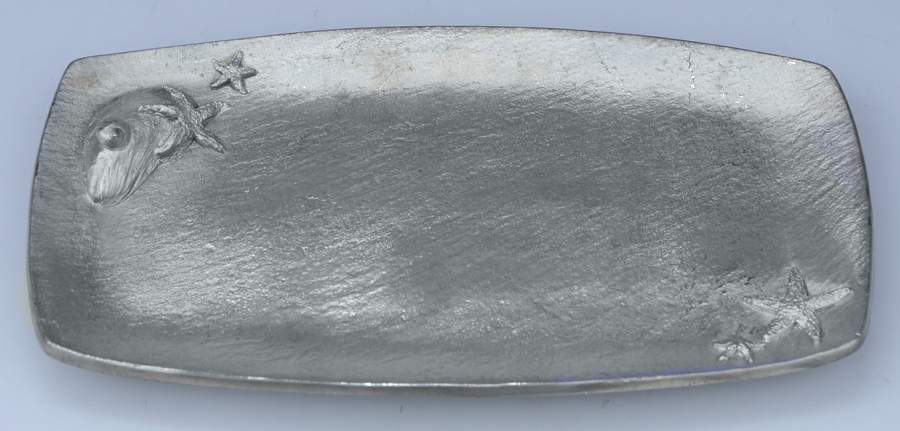Beach Treasure (Pewter, Hollowware) 6" Rectangular Tray by Amos Pewter-1