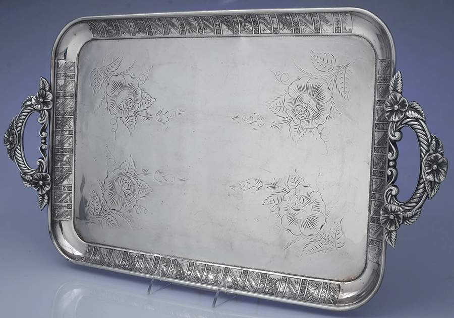 1897 (Silverplate, Hollowware) 18" Waiter Tray by Aurora-1