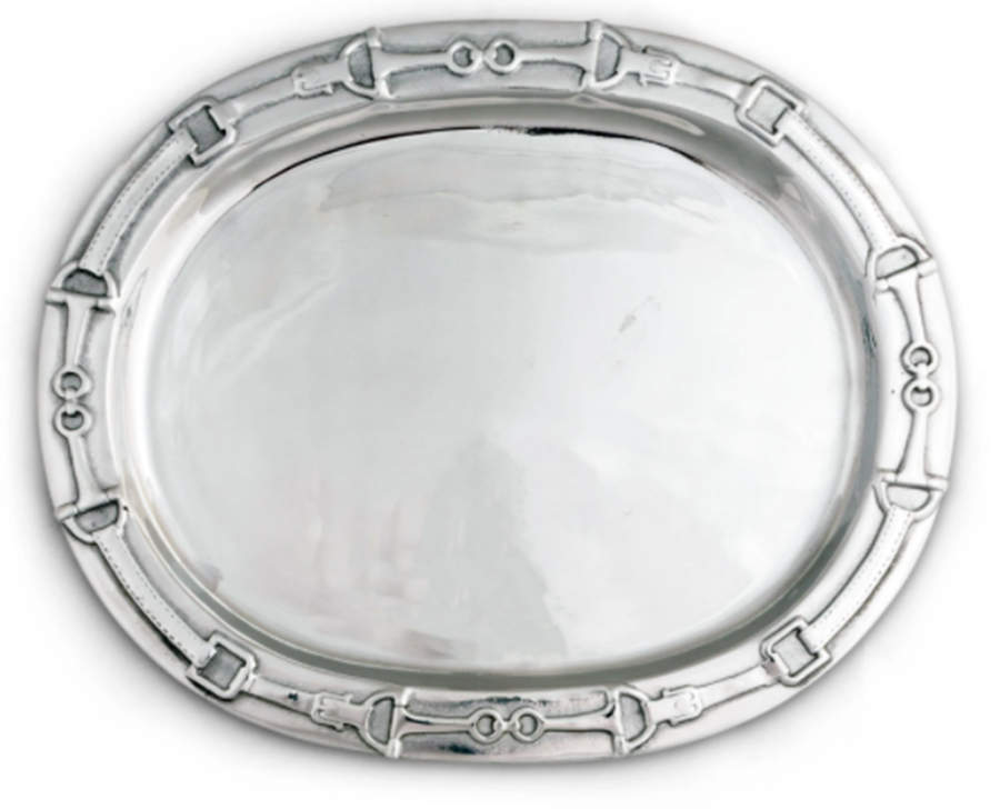 Equestrian (Aluminum, Hollowware) 19" Oval Serving Platter by Arthur Court-1