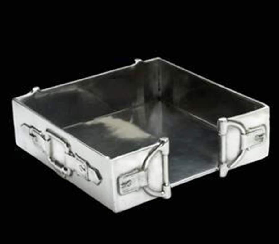 Equestrian (Aluminum, Hollowware) Napkin Holder by Arthur Court-1